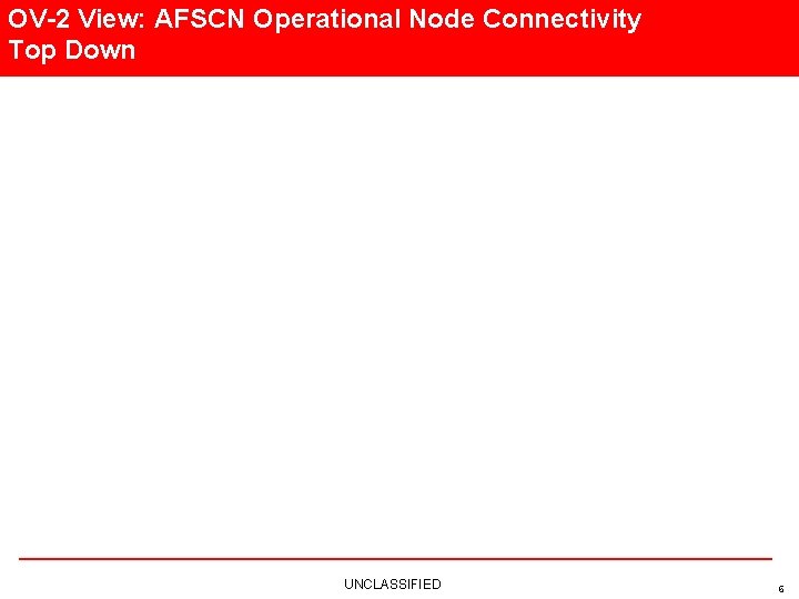 OV-2 View: AFSCN Operational Node Connectivity Top Down UNCLASSIFIED 6 