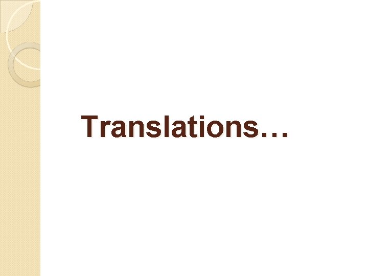Translations… 