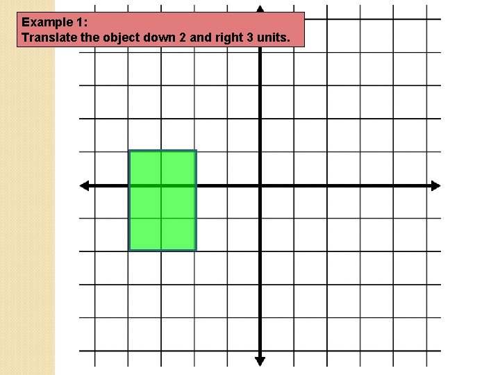 Example 1: Translate the object down 2 and right 3 units. 