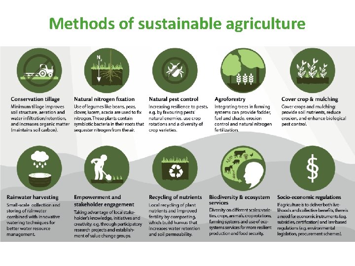 Methods of sustainable agriculture 