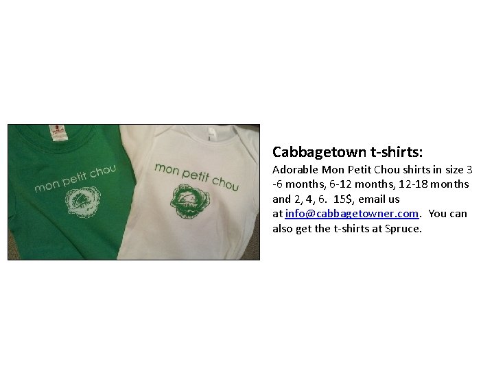 Cabbagetown t-shirts: Adorable Mon Petit Chou shirts in size 3 -6 months, 6 -12
