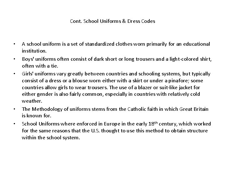 School Uniforms Dress Codes Submitted By Lauren Simone