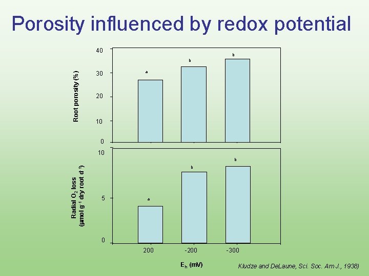 Porosity influenced by redox potential 40 b Root porosity (%) b 30 a 20