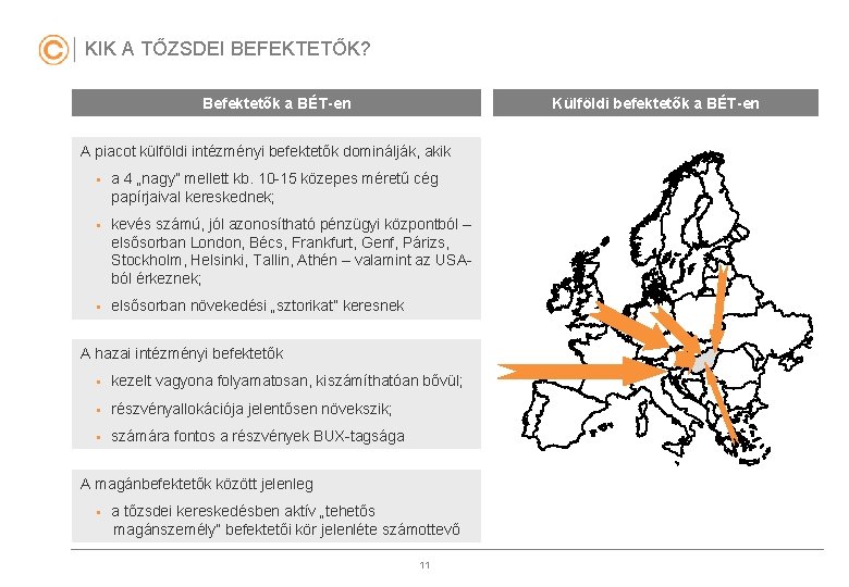 KIK A TŐZSDEI BEFEKTETŐK? Befektetők a BÉT-en Külföldi befektetők a BÉT-en A piacot külföldi