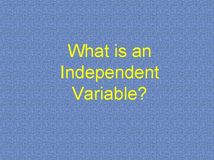 What is an Independent Variable? 