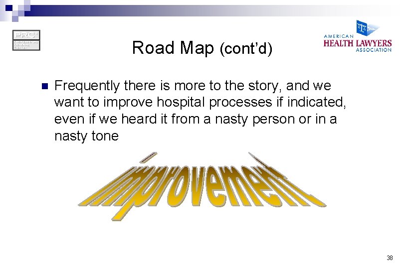 Road Map (cont’d) n Frequently there is more to the story, and we want
