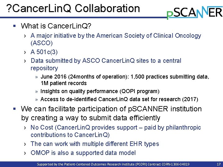 ? Cancer. Lin. Q Collaboration § What is Cancer. Lin. Q? › A major