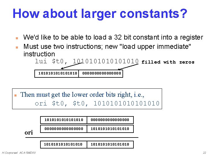 How about larger constants? n n We'd like to be able to load a