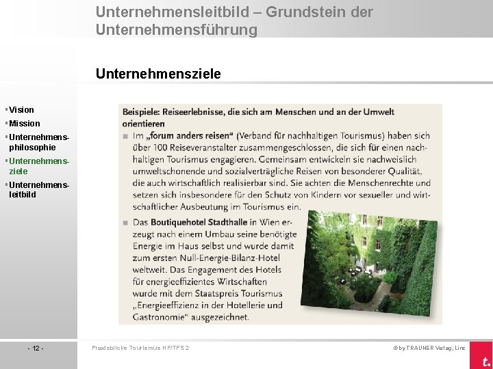 Unternehmensleitbild – Grundstein der Unternehmensführung Unternehmensziele § Vision § Mission § Unternehmensphilosophie § Unternehmensziele