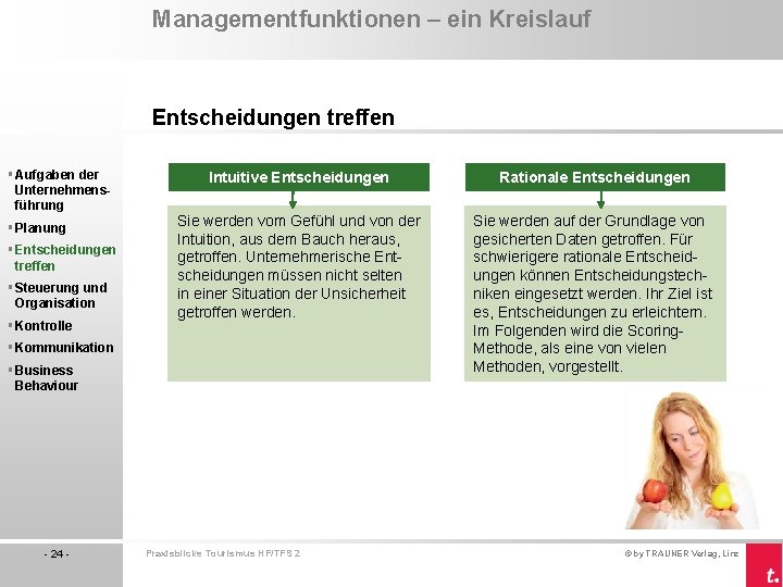 Managementfunktionen – ein Kreislauf Entscheidungen treffen § Aufgaben der Unternehmensführung § Planung § Entscheidungen