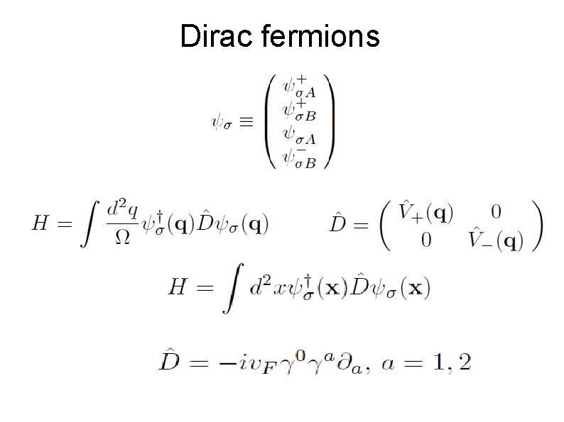 Dirac fermions 