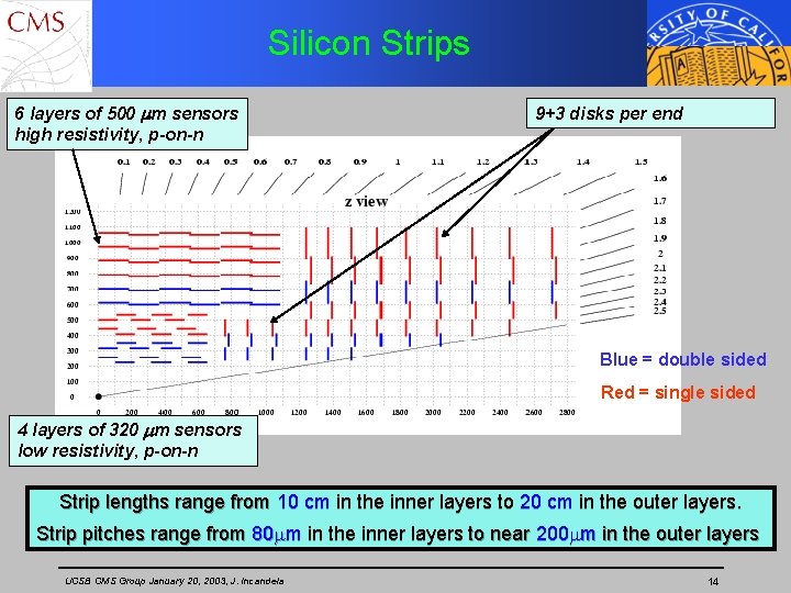 Silicon Strips 6 layers of 500 mm sensors high resistivity, p-on-n 9+3 disks per