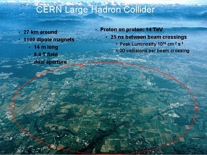 CERN Large Hadron Collider • 27 km around • 1100 dipole magnets • 14