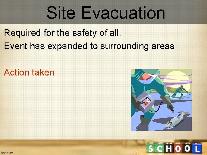 Site Evacuation Required for the safety of all. Event has expanded to surrounding areas