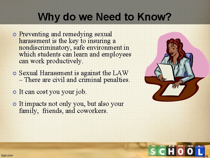 Why do we Need to Know? Preventing and remedying sexual harassment is the key