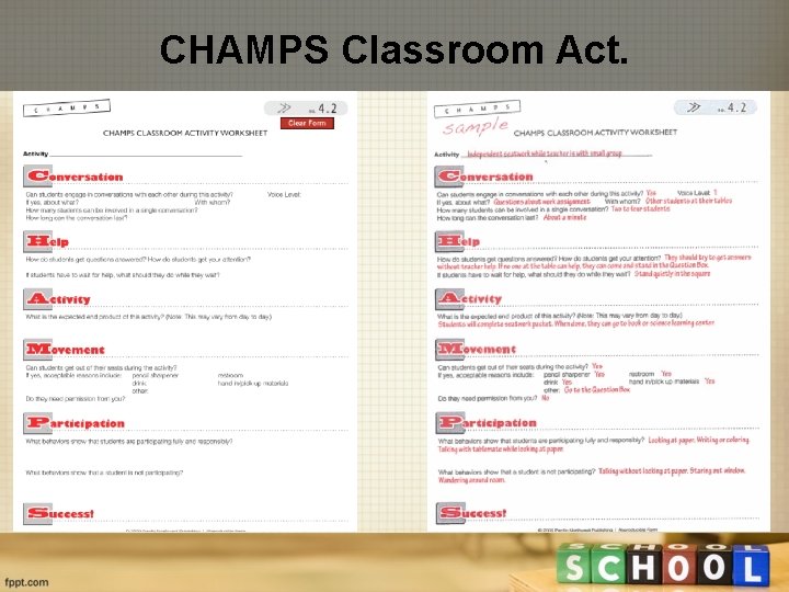 CHAMPS Classroom Act. 