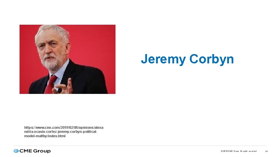 Jeremy Corbyn https: //www. cnn. com/2019/02/05/opinions/alexa ndria-ocasio-cortez-jeremy-corbyn-politicalmodel-maltby/index. html © 2018 CME Group. All rights