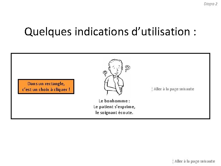 Diapo 2 Quelques indications d’utilisation : Dans un rectangle, c’est un choix à cliquer