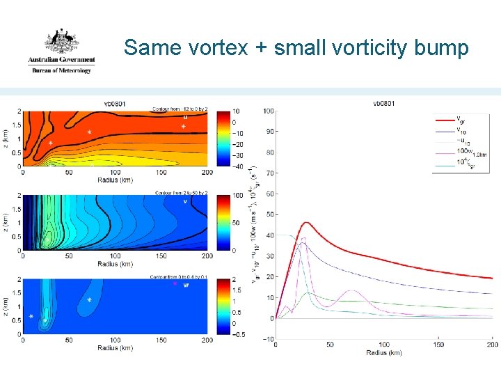 Same vortex + small vorticity bump 