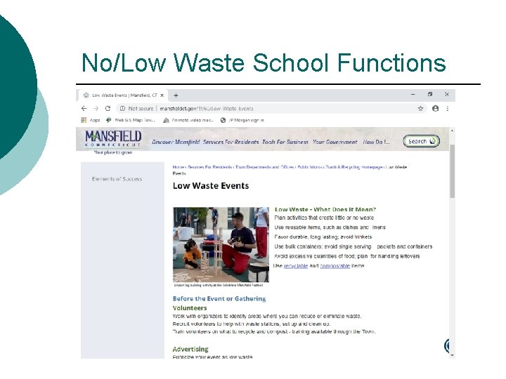 No/Low Waste School Functions 