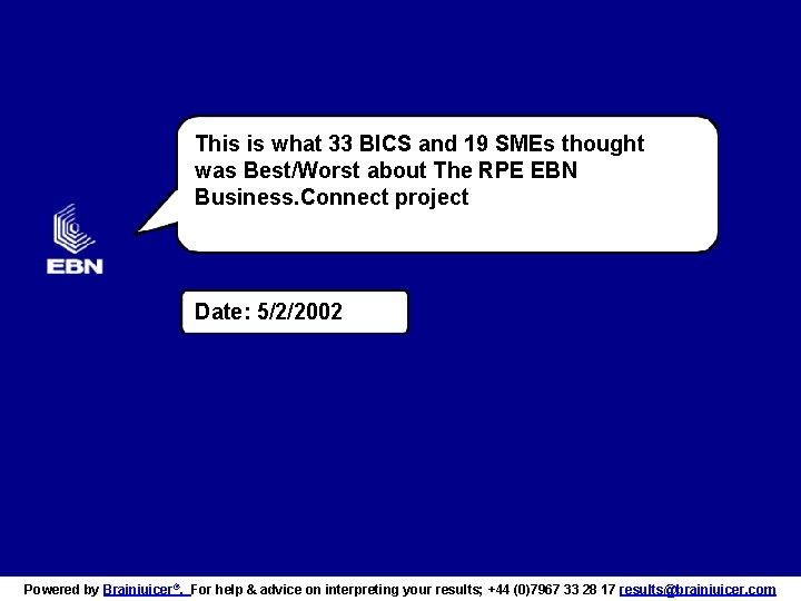 This is what 33 BICS and 19 SMEs thought was Best/Worst about The RPE