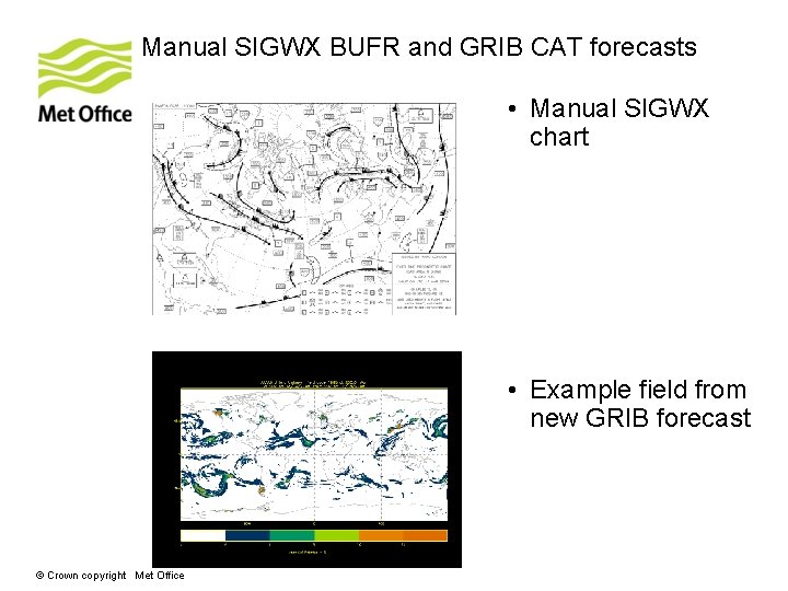 Manual SIGWX BUFR and GRIB CAT forecasts • Manual SIGWX chart • Example field