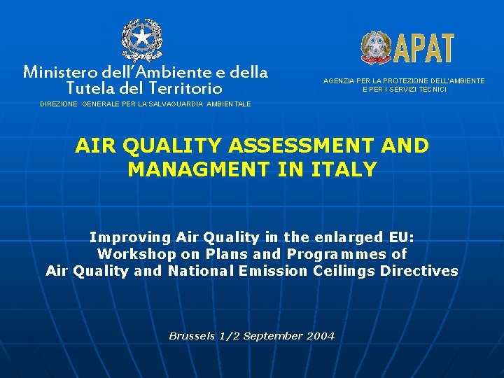 Ministero Dellambiente E Della Tutela Del Territorio Agenzia