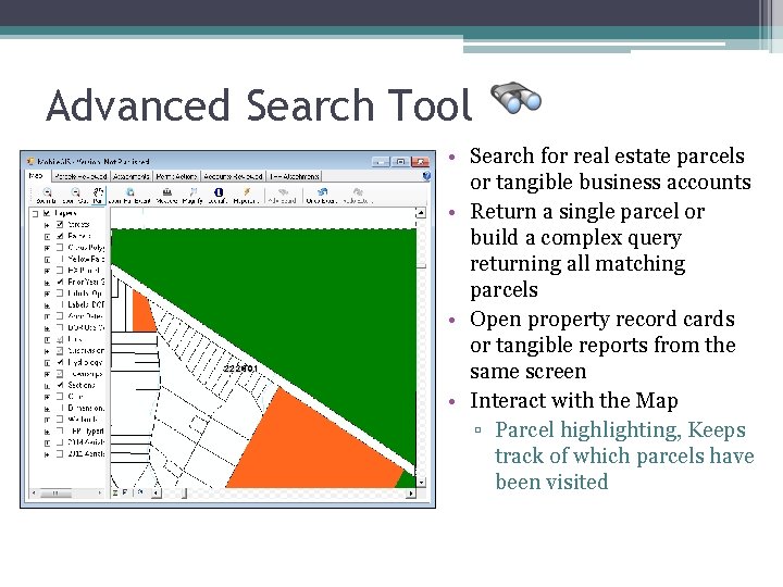 Advanced Search Tool • Search for real estate parcels or tangible business accounts •