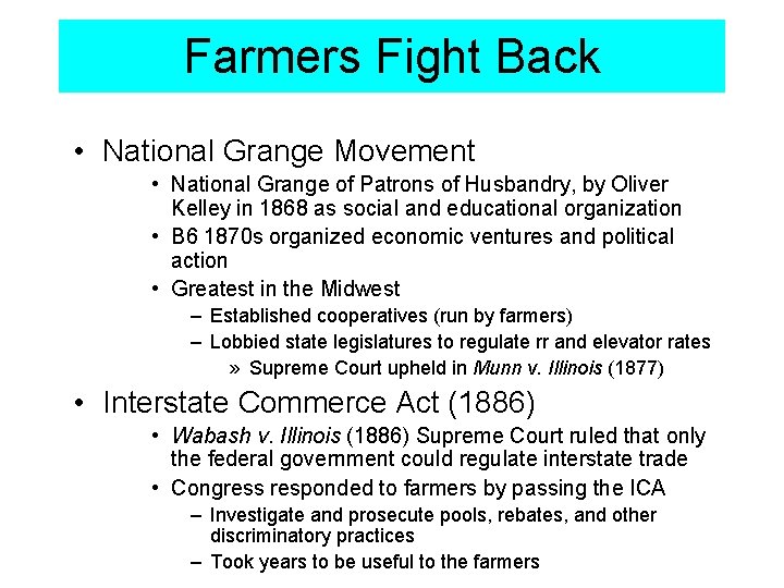 Farmers Fight Back • National Grange Movement • National Grange of Patrons of Husbandry,
