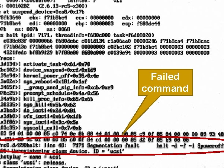 Failed command 62 