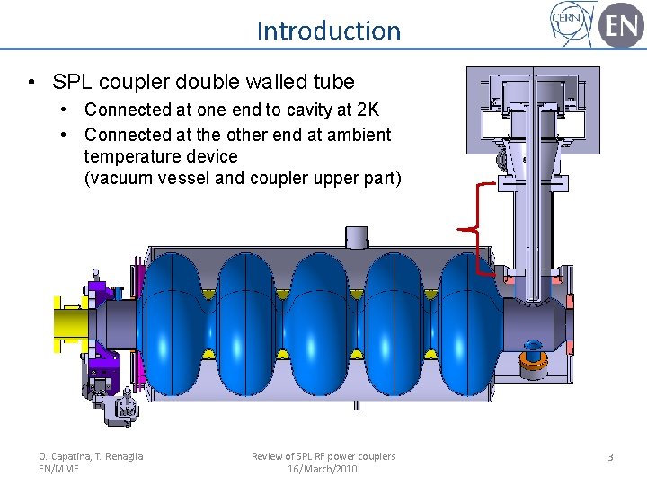 Introduction • SPL coupler double walled tube • Connected at one end to cavity