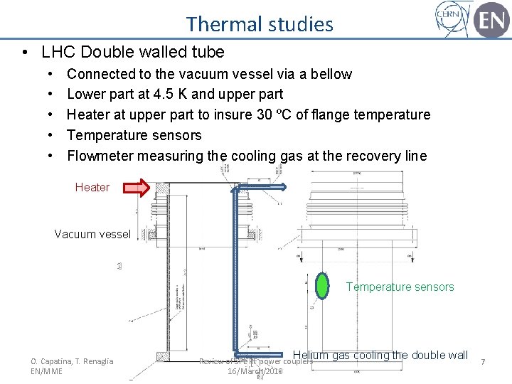 Thermal studies • LHC Double walled tube • • • Connected to the vacuum