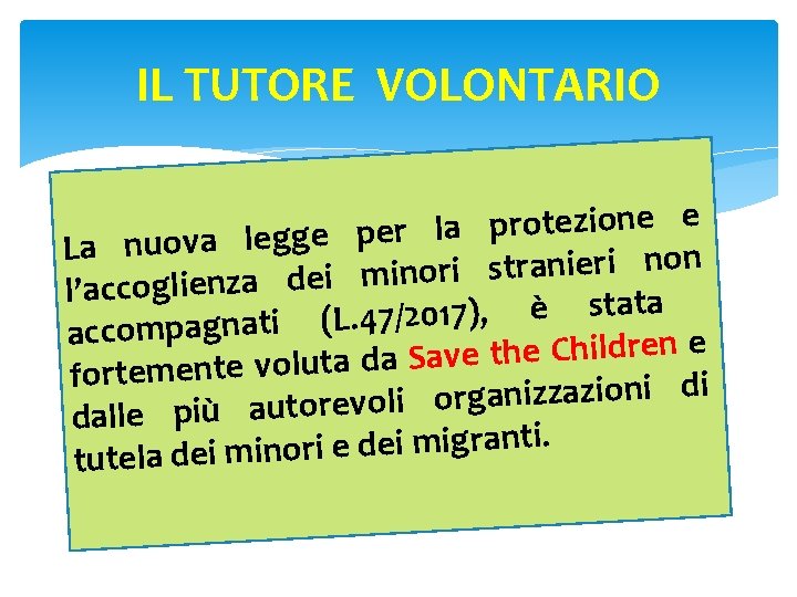 IL TUTORE VOLONTARIO e e n io z e t o r p la