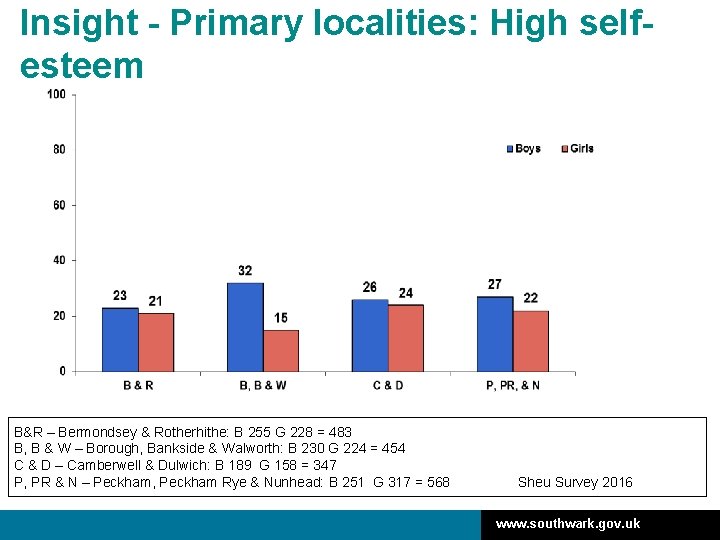 Insight - Primary localities: High selfesteem B&R – Bermondsey & Rotherhithe: B 255 G