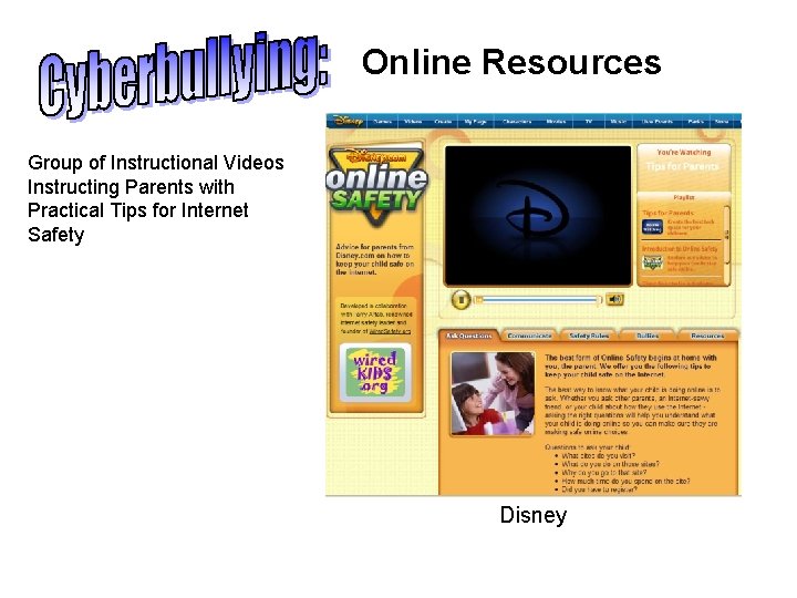 Online Resources Group of Instructional Videos Instructing Parents with Practical Tips for Internet Safety