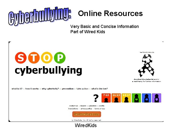 Online Resources Very Basic and Concise Information Part of Wired Kids Wired. Kids 