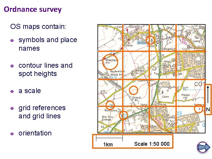 Ordnance survey OS maps contain: symbols and place names contour lines and spot heights