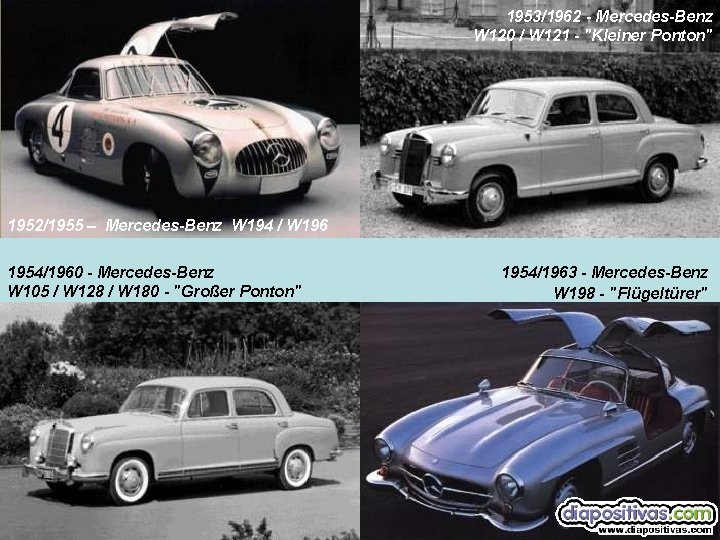 1953/1962 - Mercedes-Benz W 120 / W 121 - "Kleiner Ponton" 1952/1955 – Mercedes-Benz