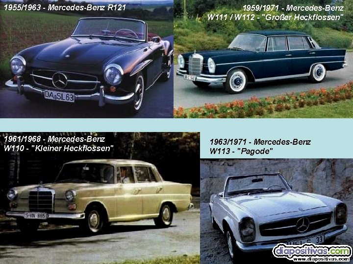 1955/1963 - Mercedes-Benz R 121 1959/1971 - Mercedes-Benz W 111 / W 112 -