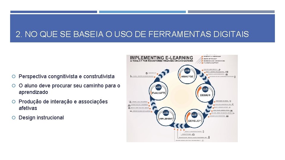 2. NO QUE SE BASEIA O USO DE FERRAMENTAS DIGITAIS Perspectiva congnitivista e construtivista