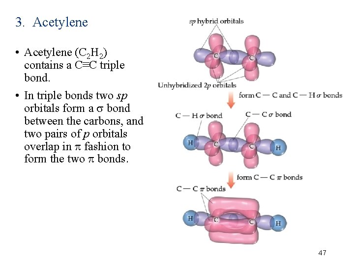 3. Acetylene • Acetylene (C 2 H 2) contains a C≡C triple bond. •