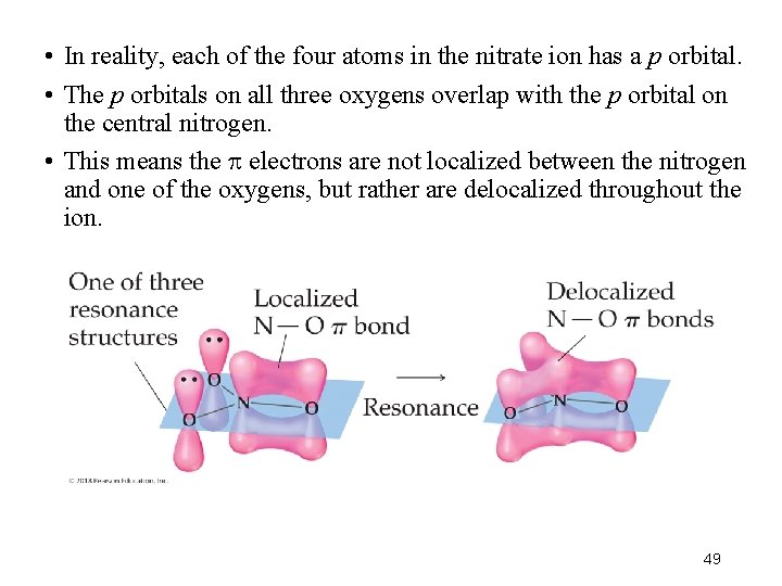  • In reality, each of the four atoms in the nitrate ion has