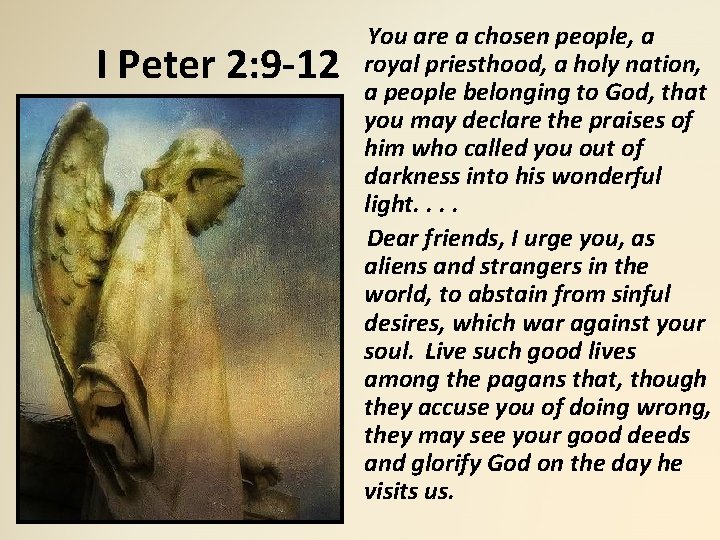 You are a chosen people, a royal priesthood, a holy nation, a people You are a chosen people, a royal priesthood, a holy nation, a people