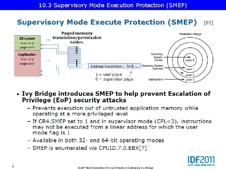 10. 3 Supervisory Mode Execution Protection (SMEP) [83] 