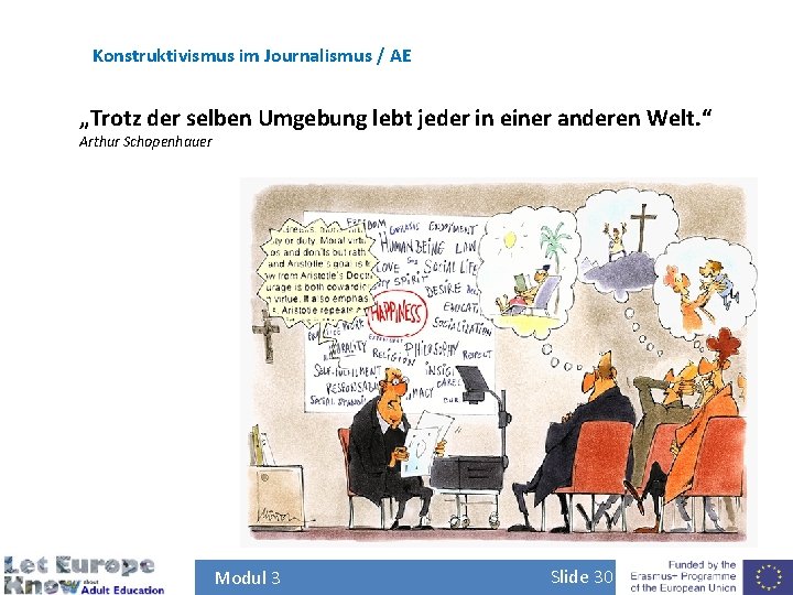 Konstruktivismus im Journalismus / AE „Trotz der selben Umgebung lebt jeder in einer anderen