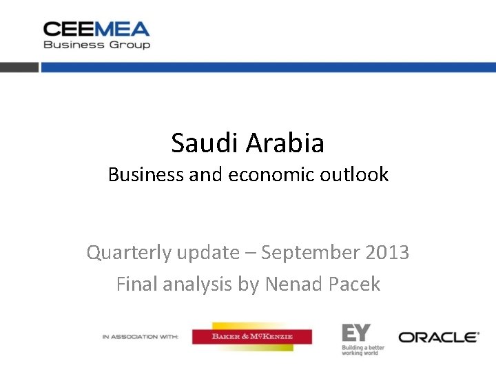 Saudi Arabia Business And Economic Outlook Quarterly Update