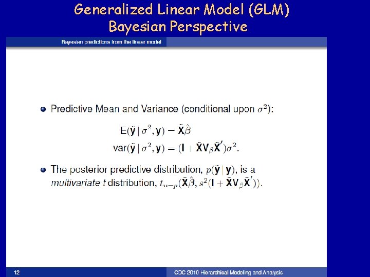 Generalized Linear Model (GLM) Bayesian Perspective 