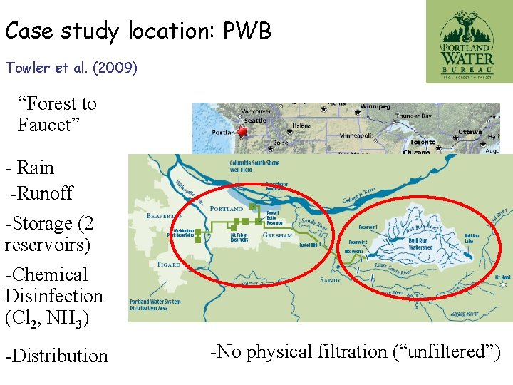 Case study location: PWB Towler et al. (2009) “Forest to Faucet” - Rain -Runoff Case study location: PWB Towler et al. (2009) “Forest to Faucet” - Rain -Runoff