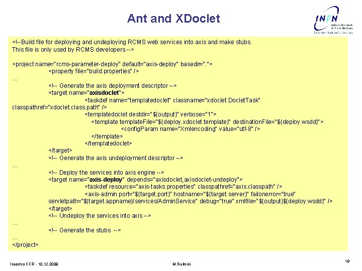 Ant and XDoclet <!--Build file for deploying and undeploying RCMS web services into axis