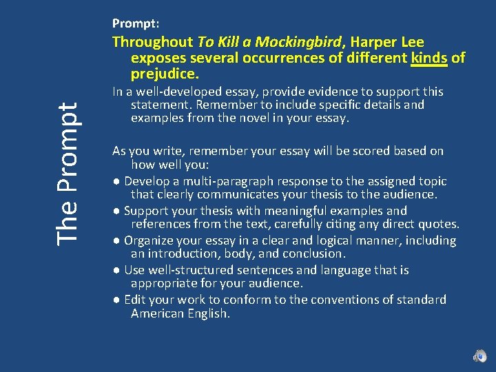 Prompt: The Prompt Throughout To Kill a Mockingbird, Harper Lee exposes several occurrences of